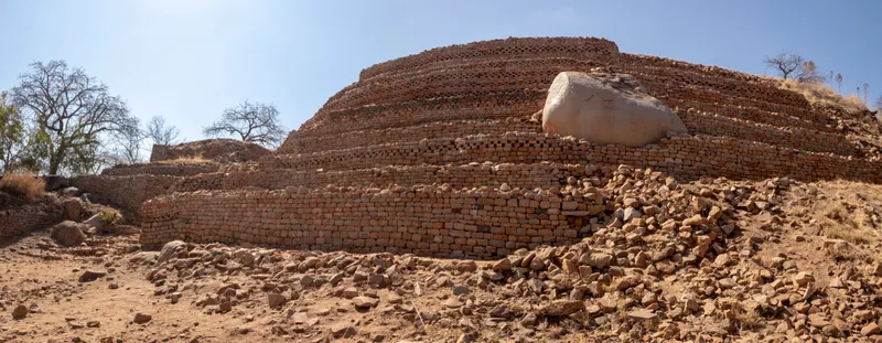 Panorama of the dry-stone walls and terraces of Khami Ruins